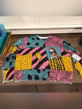Kids Graphic Patchwork Sweatshirt in Pink, Teal & Yellow